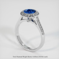 3.23 Ct. Bi Color Sapphire Ring, 18K White Gold 2