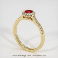 0.34 Ct. Ruby Ring, 14K Yellow Gold 2