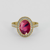 4.26 Ct. Pinkish Red Ruby Ring, 14K Yellow Gold 1