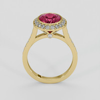 4.26 Ct. Pinkish Red Ruby Ring, 14K Yellow Gold 3