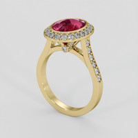 4.26 Ct. Pinkish Red Ruby Ring, 18K Yellow Gold 2