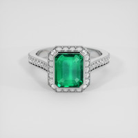 2.83 Ct. Emerald Ring, Platinum 950 1