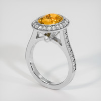 3.64 Ct. Yellowish Orange Sapphire Ring, Platinum 950 2
