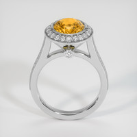 3.64 Ct. Yellowish Orange Sapphire Ring, Platinum 950 3