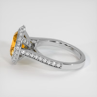 3.64 Ct. Yellowish Orange Sapphire Ring, Platinum 950 4