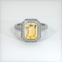 3.02 Ct. Orangish Yellow Sapphire Ring, Platinum 950 1