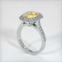 3.02 Ct. Orangish Yellow Sapphire Ring, Platinum 950 2