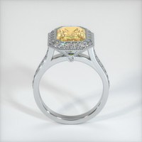 3.02 Ct. Orangish Yellow Sapphire Ring, Platinum 950 3