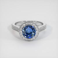 1.94 Ct. Blue Sapphire Ring, 10K White Gold 1