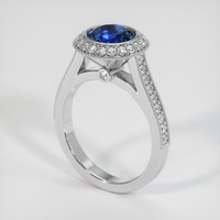 1.94 Ct. Blue Sapphire Ring, 10K White Gold 2