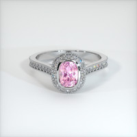 1.09 Ct. Pink Sapphire Ring, 10K White Gold 1