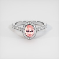 1.12 Ct. Padparadscha Sapphire Ring, 10K White Gold 1