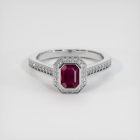0.76 Ct. Purplish Red Ruby Ring, 10K White Gold 1