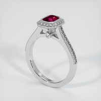 0.76 Ct. Purplish Red Ruby Ring, 10K White Gold 2