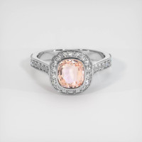 1.58 Ct. Padparadscha Sapphire Ring, 10K White Gold 1