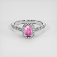 0.55 Ct. Pink Sapphire Ring, 10K White Gold 1