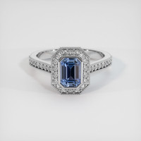 1.11 Ct. Blue Sapphire Ring, 10K White Gold 1