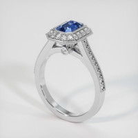 1.11 Ct. Blue Sapphire Ring, 10K White Gold 2