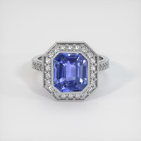 4.09 Ct. Sapphire Ring, 14K White Gold 1