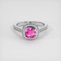 1.67 Ct. Pink Sapphire Ring, 14K White Gold 1