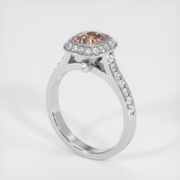 1.02 Ct. Padparadscha Sapphire Ring, 14K White Gold 2