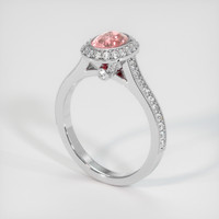 1.12 Ct. Padparadscha Sapphire Ring, 14K White Gold 2