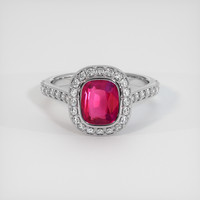 1.23 Ct. Ruby Ring, 14K White Gold 1