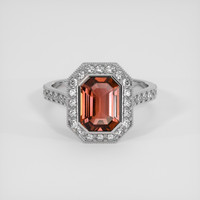 3.02 Ct. Padparadscha Sapphire Ring, 14K White Gold 1
