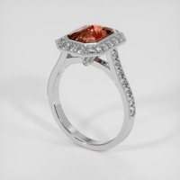 3.02 Ct. Padparadscha Sapphire Ring, 14K White Gold 2