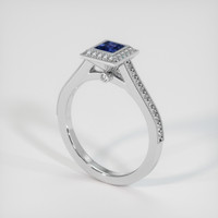 0.50 Ct. Sapphire Ring, 18K White Gold 2