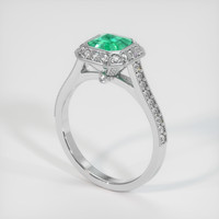 0.88 Ct. Emerald Ring, 18K White Gold 2