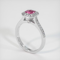0.77 Ct. Pink Sapphire Ring, 18K White Gold 2