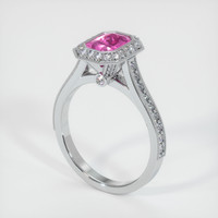 0.86 Ct. Sapphire Ring, 18K White Gold 2