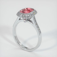 1.96 Ct. Padparadscha Sapphire Ring, 18K White Gold 2