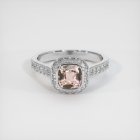 1.08 Ct. Padparadscha Sapphire Ring, 18K White Gold 1