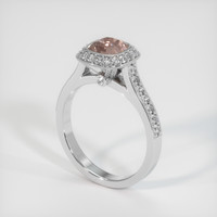 1.08 Ct. Padparadscha Sapphire Ring, 18K White Gold 2