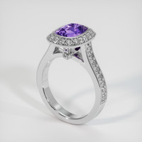 1.76 Ct. Sapphire Ring, 18K White Gold 2