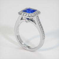 1.70 Ct. Blue Sapphire Ring, 18K White Gold 2