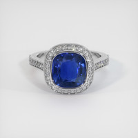 4.25 Ct. Sapphire Ring, 18K White Gold 1