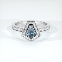 0.71 Ct. Sapphire Ring, 18K White Gold 1