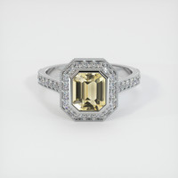 1.98 Ct. Yellow Sapphire Ring, 18K White Gold 1