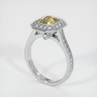 1.98 Ct. Yellow Sapphire Ring, 18K White Gold 2