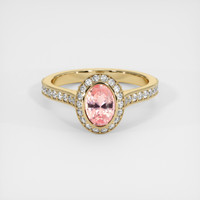 1.12 Ct. Padparadscha Sapphire Ring, 10K Yellow Gold 1