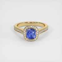 2.06 Ct. Blue Sapphire Ring, 10K Yellow Gold 1