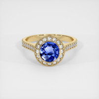1.13 Ct. Blue Sapphire Ring, 14K Yellow Gold 1