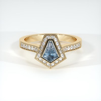 0.71 Ct. Sapphire Ring, 14K Yellow Gold 1