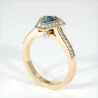 0.71 Ct. Sapphire Ring, 18K Yellow Gold 2