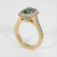 3.20 Ct. Green Sapphire Ring, 18K Yellow Gold 2
