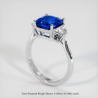 3.56 Ct. Blue Sapphire Ring, Platinum 950 2