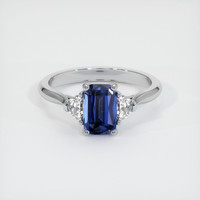 1.23 Ct. Blue Sapphire Ring, Platinum 950 1